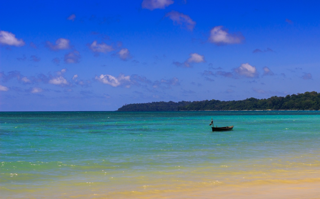Photograph of Turquoise water at a beach in the Andaman and Nicobar Islands of India